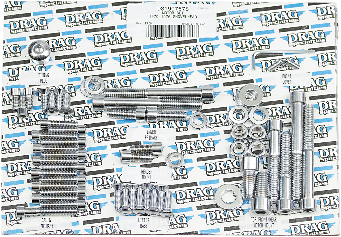DRAG SPECIALTIES MK110S Motor Bolt Set for Harley FX/FL - Smooth and Socket-Head Bolts