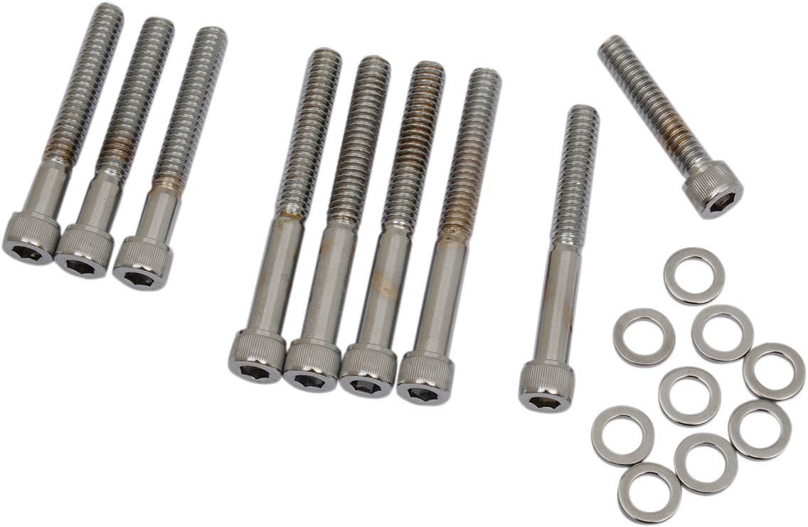 Drag Specialties MK199 Chrome Knurled Bolt Kit for Cam Cover - '86-'90 Harley Sportster