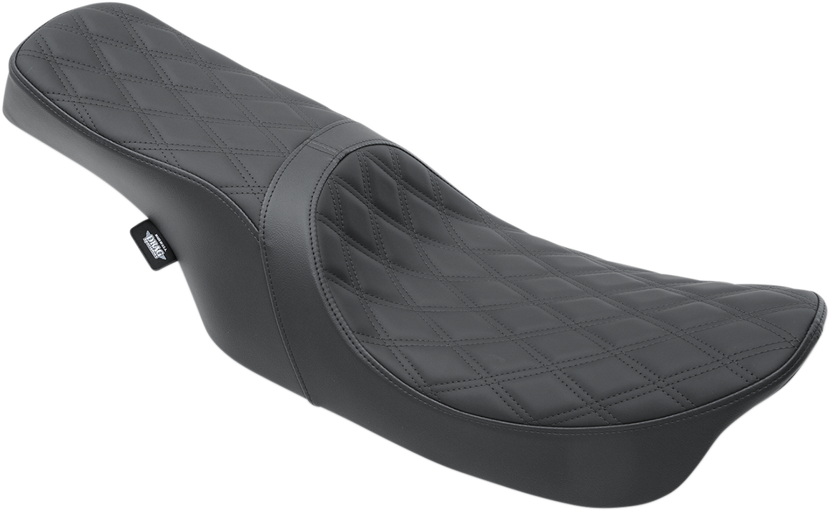 DRAG SPECIALTIES SEATS, DRAG SPECIALTIES SEATS Predator 2-Up Seat for Harley-Davidson FL 1999-2007 - Black Stitching, Double Diamond Pattern