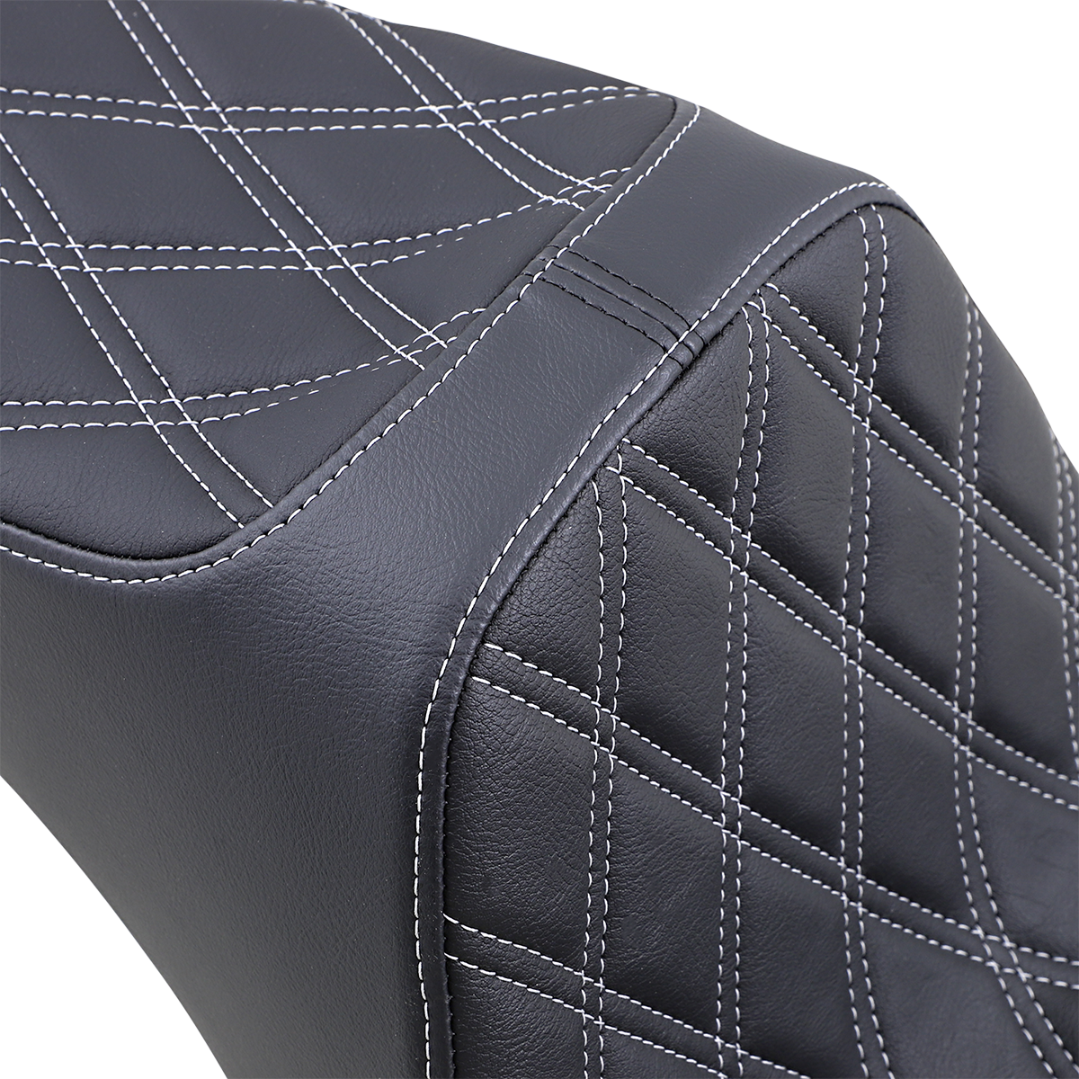DRAG SPECIALTIES SEATS, Drag Specialties Seats Predator III 2-Up Seat for Softail '06-'17 with Vinyl Cover and Double Diamond Stitching