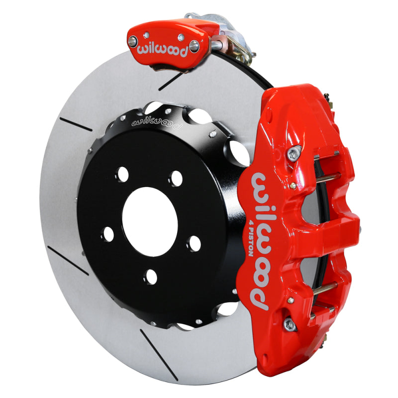 Wilwood kit rear AERO4 C7 vette front spindle 14.00X 1.10 rotor GT red