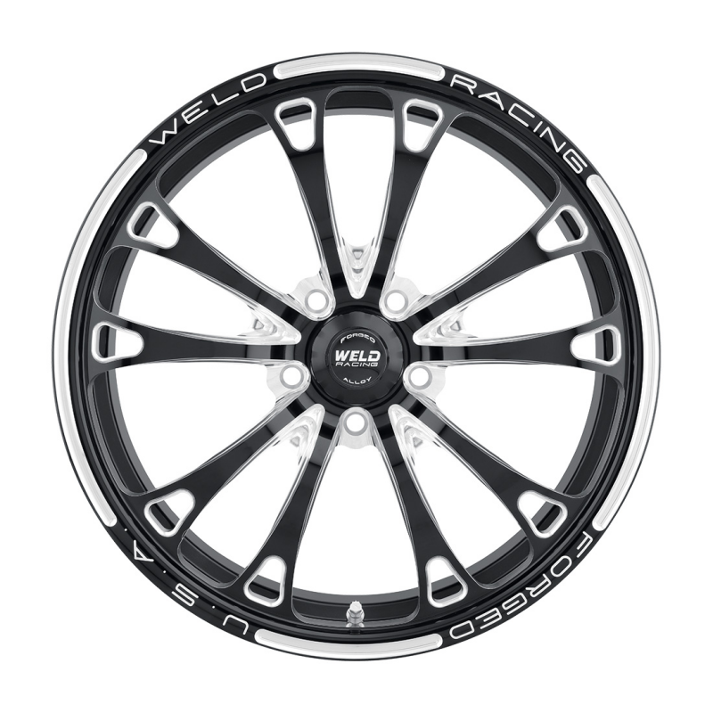 Weld V-Series 1-Piece 17x4.5 / 5x120 BP / 2.25in BS Gloss Black Milled Wheel