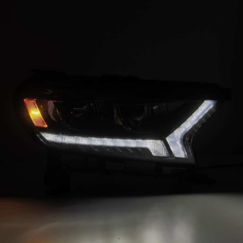 AlphaRex 19-23 Ford Ranger PRO-Series Halogen Projector Headlights Black
