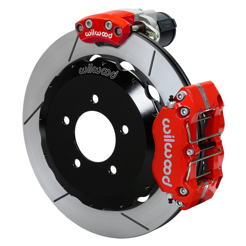 Wilwood kit rear FFR NDPR/EPB IRS 2015 mustang 12.88 rotor GT W/LINES red