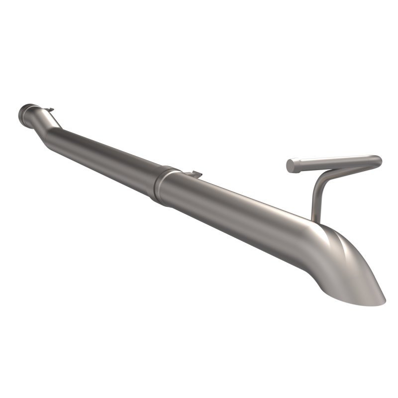 Stainless steel cat back exhaust for 2007-2018 Jeep Wrangler JK by QTP, featuring a sleek design for optimal performance.