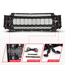 ANZO 21-23 Ford F150 Black Housing Full LED Light Tube Front Grille