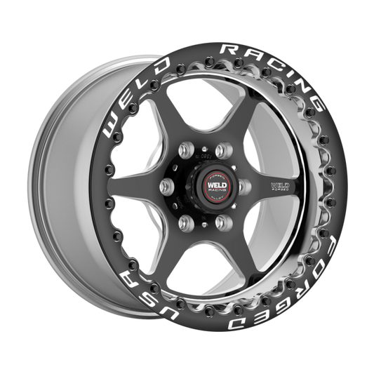 Weld S79 HD Beadlock S79 17x10in / 6x135 BP / 7.2in BS Black Center - Polished Shell Wheel