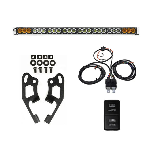 Cali Raised Sherpa Roof Rack Dual Funct. Light Bar & Mount Brckt Kit w/ Wire Harness & Tall Switch