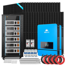 Load image into Gallery viewer, OFF GRID SOLAR KIT 20KW 48VDC 120V/240V LIFEPO4 30.72KWH-32.14KWH LITHIUM BATTERY 32 X 450 WATTS SOLAR PANELS SGR-20K30E