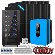 Load image into Gallery viewer, Off Grid Solar Kit 13000W 48VDC 120V/240KWH LiV LifePo4 25.6thium Battery 22 X 450 Watts Solar Panels SGR-13K25E