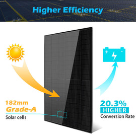 370W Mono Black PERC Solar Panel UL 61730