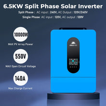 Load image into Gallery viewer, Complete off Grid Solar Kit 6500W 48V 120V/240V output 10.24KWH Lithium Battery 2700 Watt Solar Panel SGK-65PRO