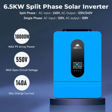 Load image into Gallery viewer, Off-Grid Solar Kit 8000W 48VDC 120V/240V LifePo4 10.24KWH-16.07KWH Lithium Battery 8 X 415 Watts Solar Panels SGR-8K10E