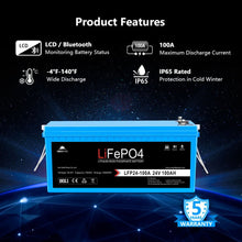 Load image into Gallery viewer, 2 X 24V 100Ah LiFePo4 Deep Cycle Lithium Battery Bluetooth / Self-Heating / IP65