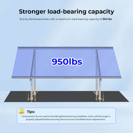 Modular & Expandable Ground Mount Brackets for 2× 400W–590W Solar Panels | Heavy-Duty Adjustable