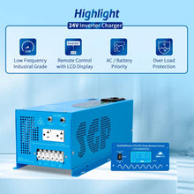 Load image into Gallery viewer, 3000W DC 24V Pure Sine Wave Inverter With Charger