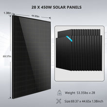 Load image into Gallery viewer, Hybrid Solar Kit 11.4KW 48V Split Phase 30.72KWH Lithium Battery 28 X 450 Watt Solar Panel SGH-11N3E