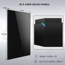 Load image into Gallery viewer, Hybrid Solar Kit 11.4KW 48V Split Phase 20.48KWH/51.2KWH Lithium Battery 450 Watt Solar Panel SGH-11N2E/ SGH-11N5E