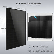 Load image into Gallery viewer, Complete off Grid Solar Kit 12000W 48V 120V/240V output 10.24KWH Lithium Battery 5400 Watt Solar Panel SGK-12MAX