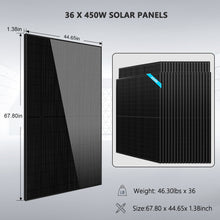 Load image into Gallery viewer, Hybrid Solar Kit 11.4KW 48V Split Phase 20.48KWH/51.2KWH Lithium Battery 450 Watt Solar Panel SGH-11N2E/ SGH-11N5E