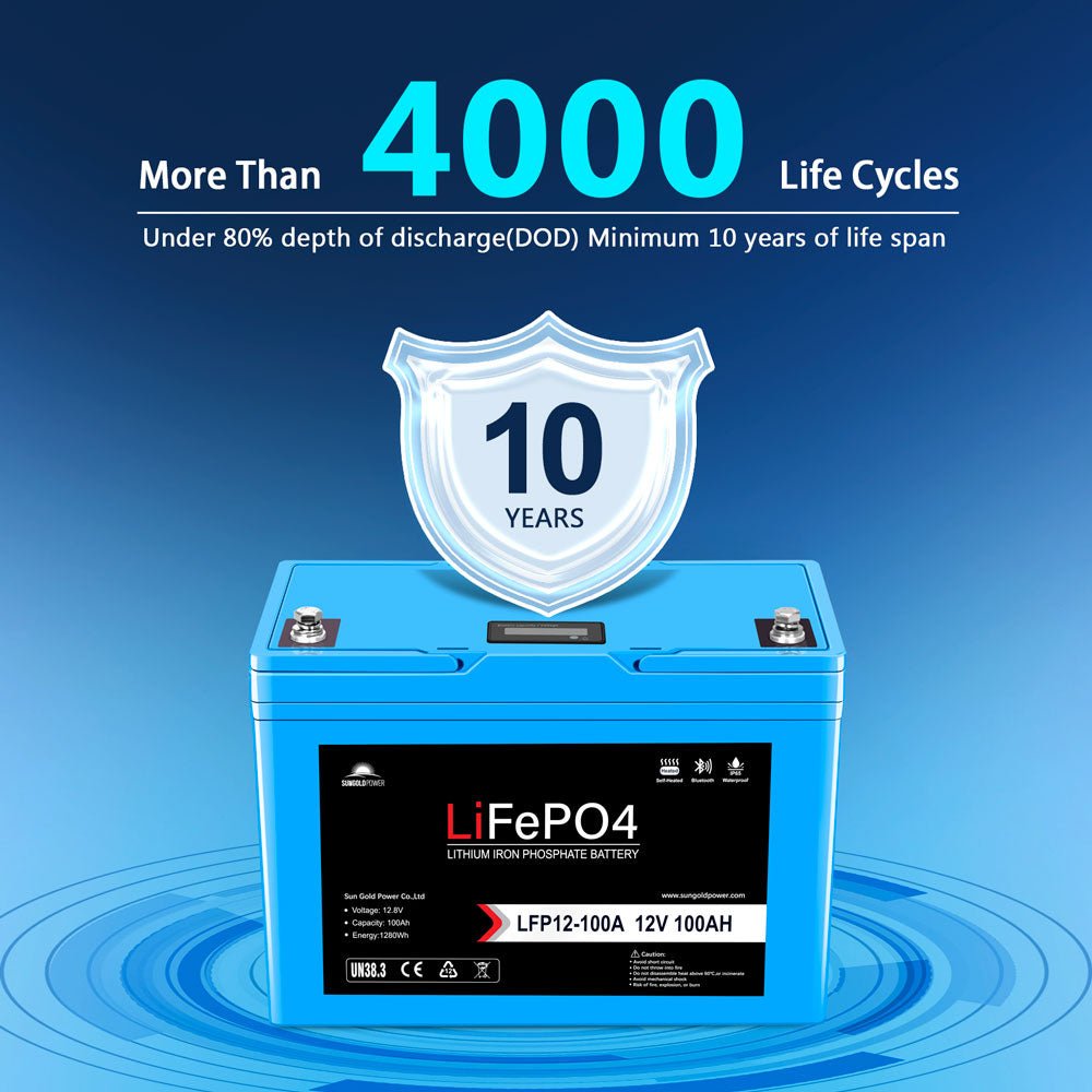 2 X 12V 100AH LiFePO4 Deep Cycle Lithium Battery / Bluetooth /Self-heating / IP65