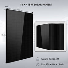 Load image into Gallery viewer, Off-Grid Solar Kit 13000W 48VDC 120V/240V LifePo4 20.48KWH Lithium Battery 14 X 415 Watts Solar Panels SGR-13KM