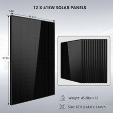 Load image into Gallery viewer, Off-Grid Solar Kit 8000W 48VDC 120V/240V LifePo4 10.24KWH-16.07KWH Lithium Battery 8 X 415 Watts Solar Panels SGR-8K10E