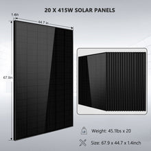 Load image into Gallery viewer, Off-Grid Solar Kits 12kW/15kW/18kW Options 120V/240V with 48v LiFePO4 Lithium Batteries &amp; 415w Solar Panels SGR-18K20E
