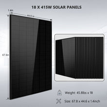 Load image into Gallery viewer, Off-Grid Solar Kits 12kW/15kW/18kW Options 120V/240V with 48v LiFePO4 Lithium Batteries &amp; 415w Solar Panels SGR-18K20E
