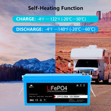Load image into Gallery viewer, 4 X 12V 200Ah LiFePo4 Deep Cycle Lithium Battery Bluetooth / Self-Heating / IP65