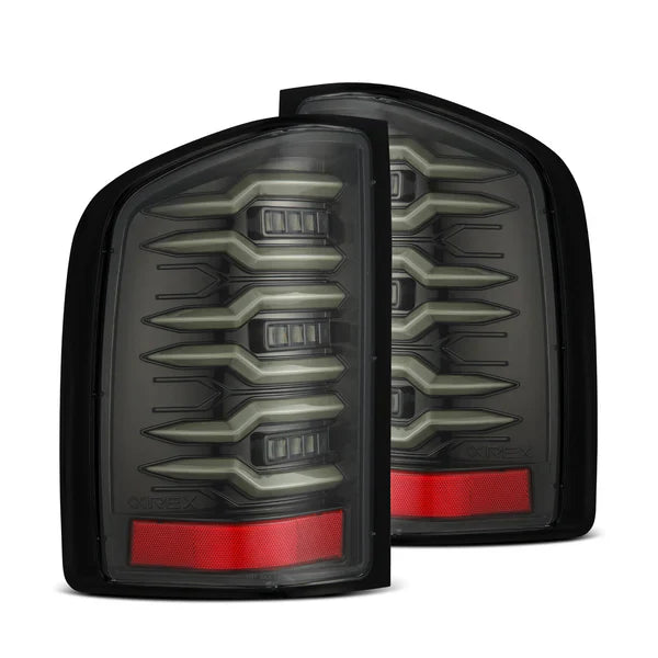 AlphaRex 07-13 Chevy Silverado LUXX-Series LED Tail Lights Alpha-Black