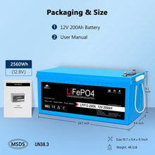 Load image into Gallery viewer, 12V 100Ah/ 200Ah LiFePo4 Deep Cycle Lithium Battery Bluetooth / Self-Heating / IP65