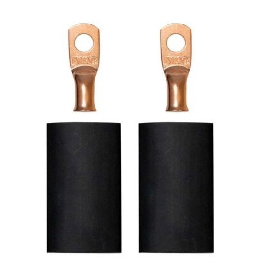 Moroso 1/4in Dia Stud 8 GA Wire Crimp/Solder Battery Cable Terminal Kit (2 Pack)