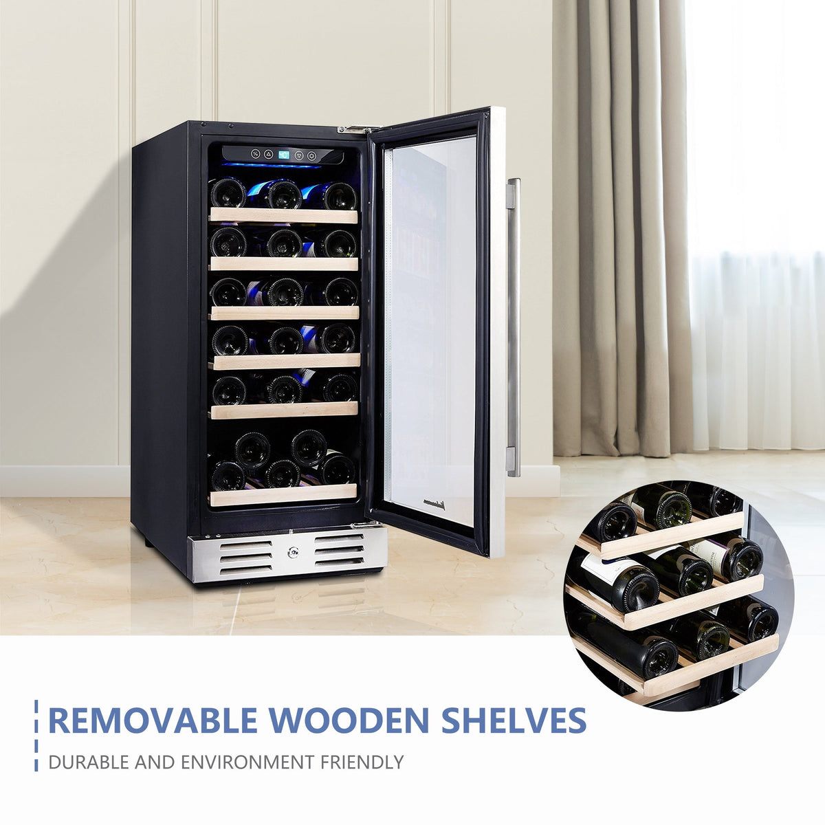 Kalamera 15'' Built-in 30 Bottle Wine Cooler