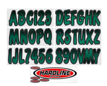 Load image into Gallery viewer, Hardline Boat Lettering Registration Kit 3 in. - 200 Forest Green/Black