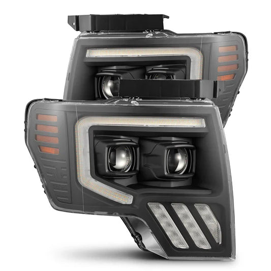 AlphaRex 09-14 Ford F150 MKII LUXX-Series LED Projector Headlights Black