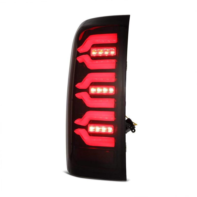 AlphaRex 14-18 Chevrolet Silverado 1500 / 15-19 Silverado 2500HD/3500HD / 15-19 GMC Sierra 3500HD Dually LUXX-Series LED Tail Lights Black-Red