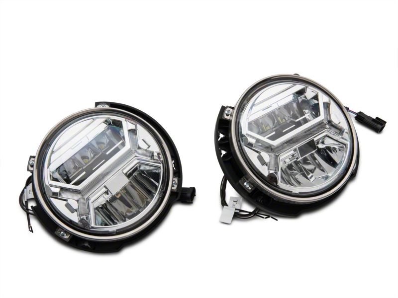 Raxiom07-18 Jeep Wrangler JK LED Halo Projector Headlights- Chrome Housing (Clear Lens)