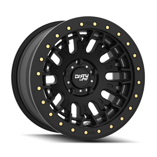 Dirty Life DT-3 17X9 5x127 -38 Offset - Satin Black w/ Simulated Beadlock