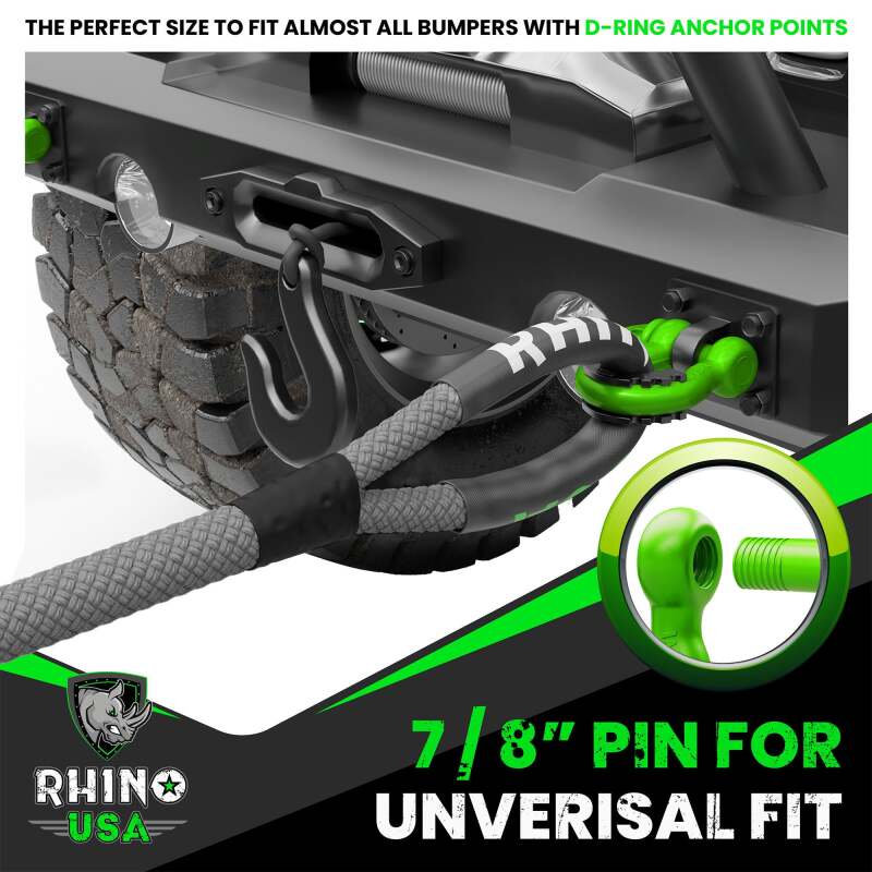Rhino USA 3/4In D-Ring Shackle Set (2-Pack)(White)