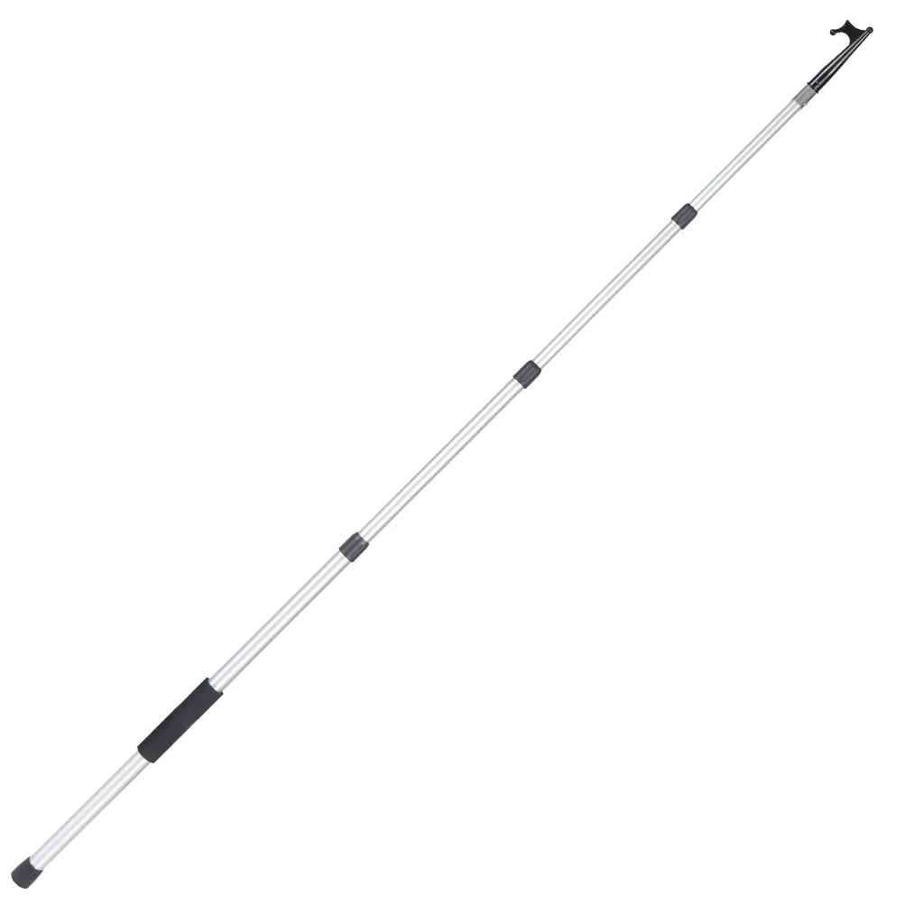 8ft/12ft Aluminum Extendable Telescopic Boat Hook For Docking, Black/Silver