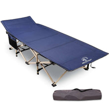 Load image into Gallery viewer, Folding Camping Cots for Adults Heavy Duty, Blue Grey