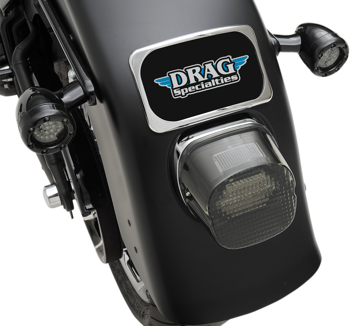 DRAG SPECIALTIES, DRAG SPECIALTIES Chrome 3-Hole License Plate Mount for Fender Up to 8 Inches Wide