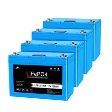 Load image into Gallery viewer, 4 X 12V 100AH LiFePO4 Deep Cycle Lithium Battery / Bluetooth /Self-heating / IP65