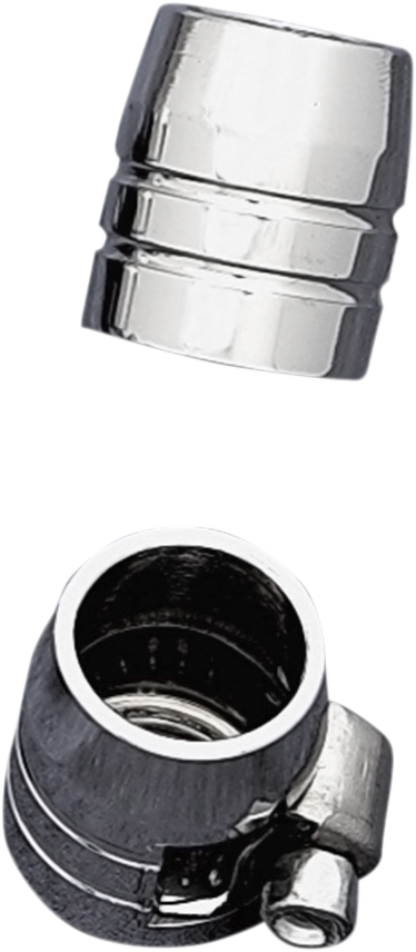 DRAG SPECIALTIES Chrome Grooved Hose Ends with Clamp - 3/8 inch, Part Number 03-6204CG-BC202