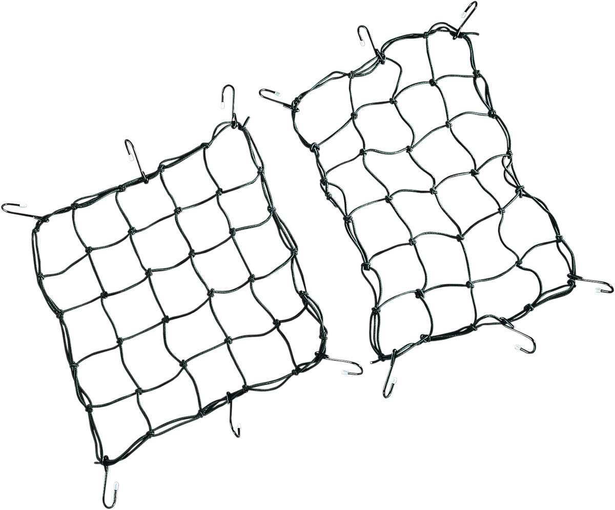 Drag Specialties Cargo Net 10-6101B-HC4 - Black 12 x 17 Inches with 6 Hooks