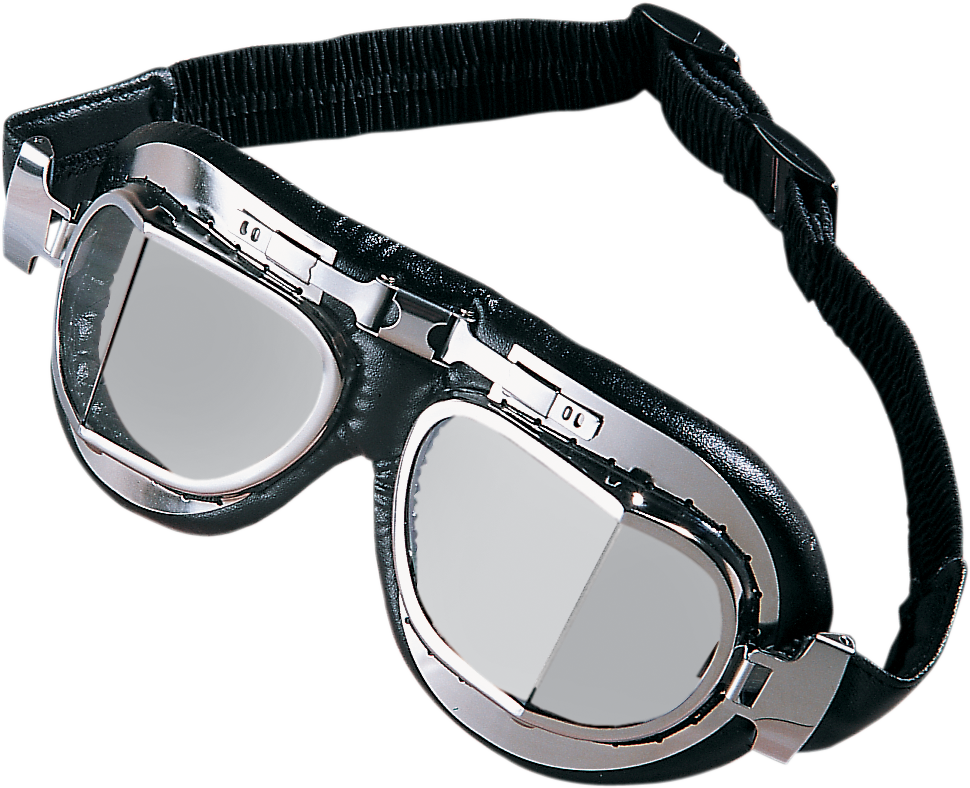 DRAG SPECIALTIES Red Baron Goggle with Tinted Lens, Stainless Steel Frame – Part Number 220028-BX3