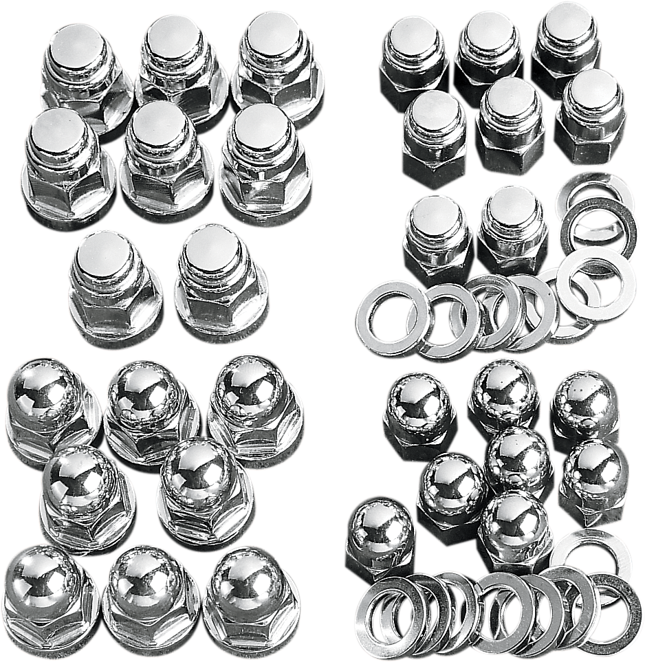 DRAG SPECIALTIES, Drag Specialties Acorn Nut Set – Cylinder Base MK235