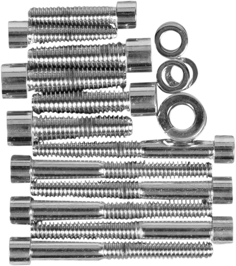 DRAG SPECIALTIES, Drag Specialties MK344S Transmission Side Cover Bolt Set for Harley-Davidson