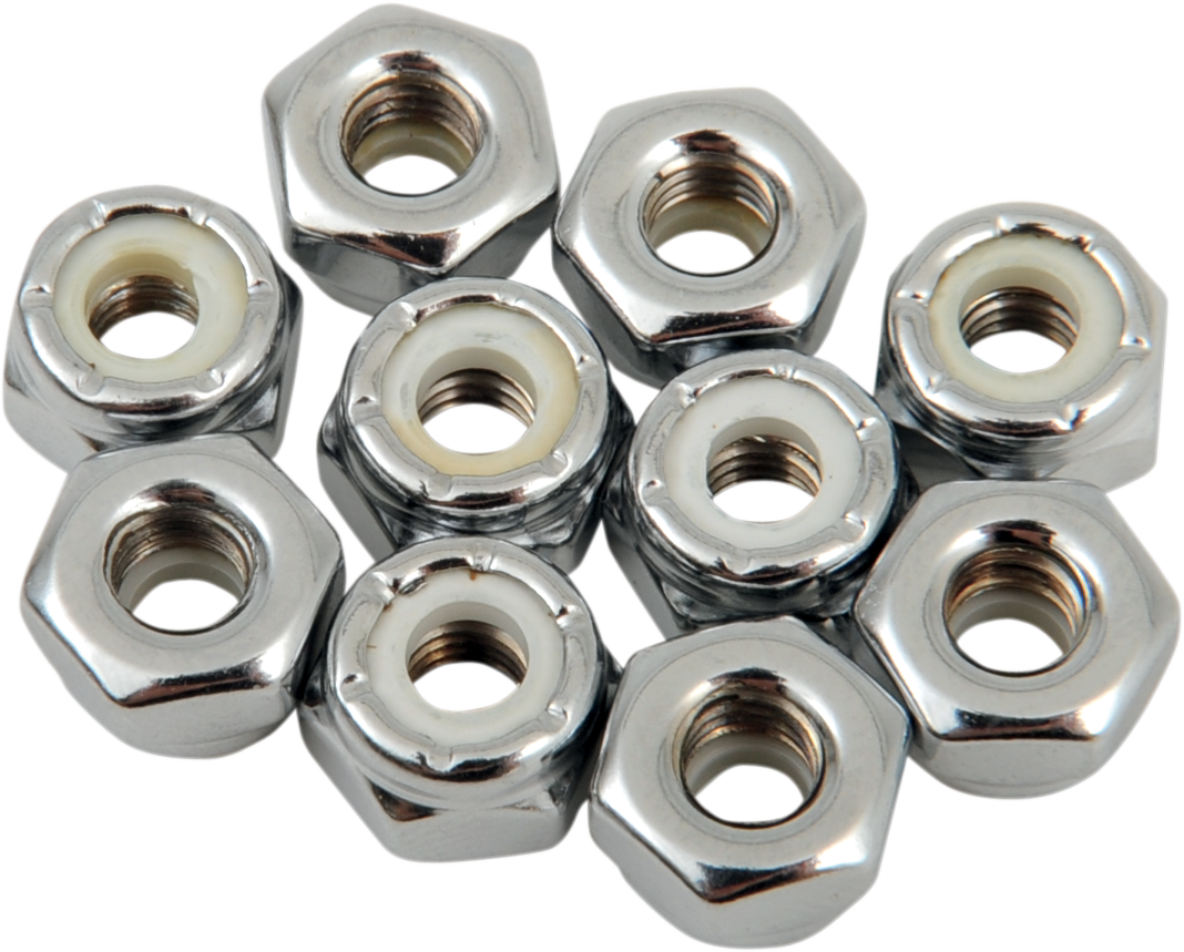 DRAG SPECIALTIES, DRAG SPECIALTIES Nylon Chrome Insert Nuts - Part MPB272